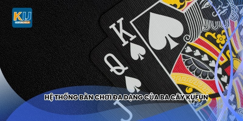 Hệ thống bàn chơi đa dạng của Ba Cây Kufun 
