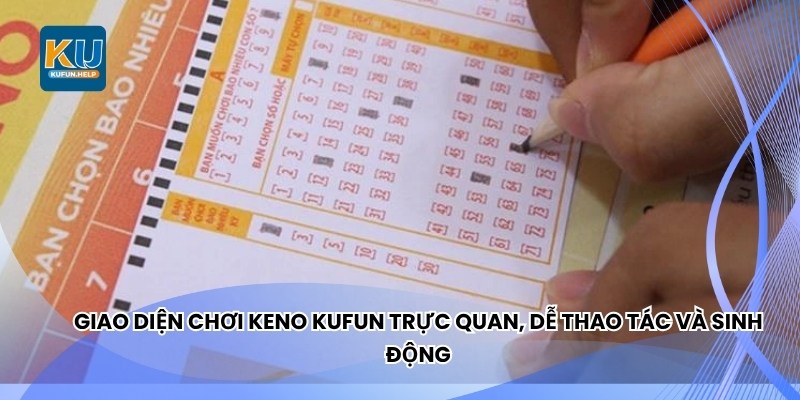 Giao diện chơi Keno Kufun trực quan, dễ thao tác và sinh động