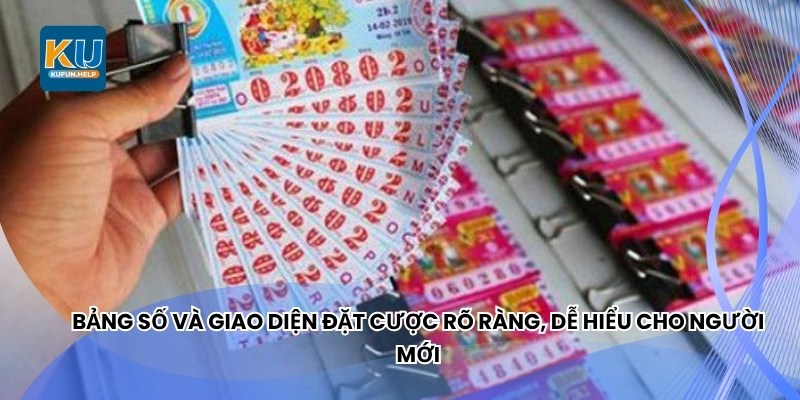 Bảng số và giao diện đặt cược rõ ràng, dễ hiểu cho người mới